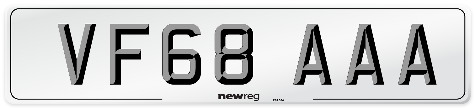VF68 AAA Number Plate from New Reg